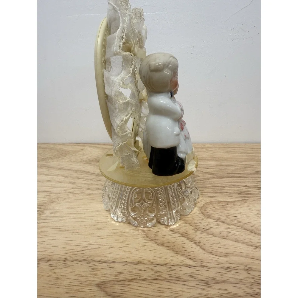 Vintage Mid-Century Modern Wedding Cake Topper Porcelain 1960's Boy & Girl‎ #32